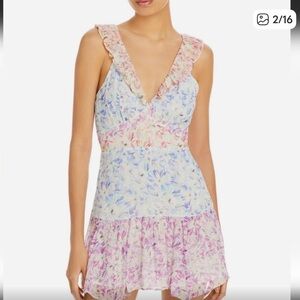 LoveShackFancy Pastel Floral Mini Dress
